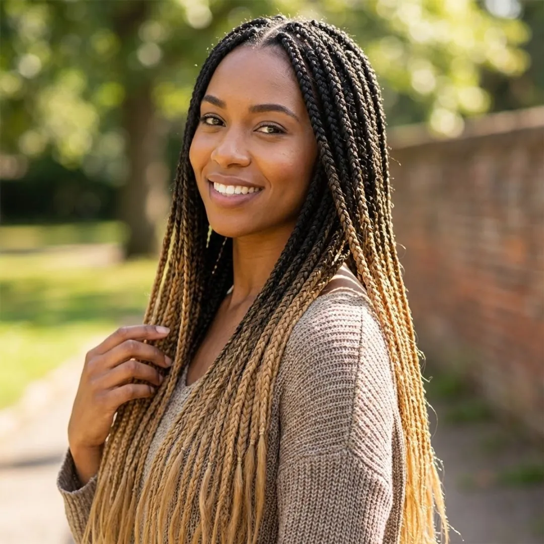 NuveX Ombre Blond Braid Haar Extensies - 6 Stuks
