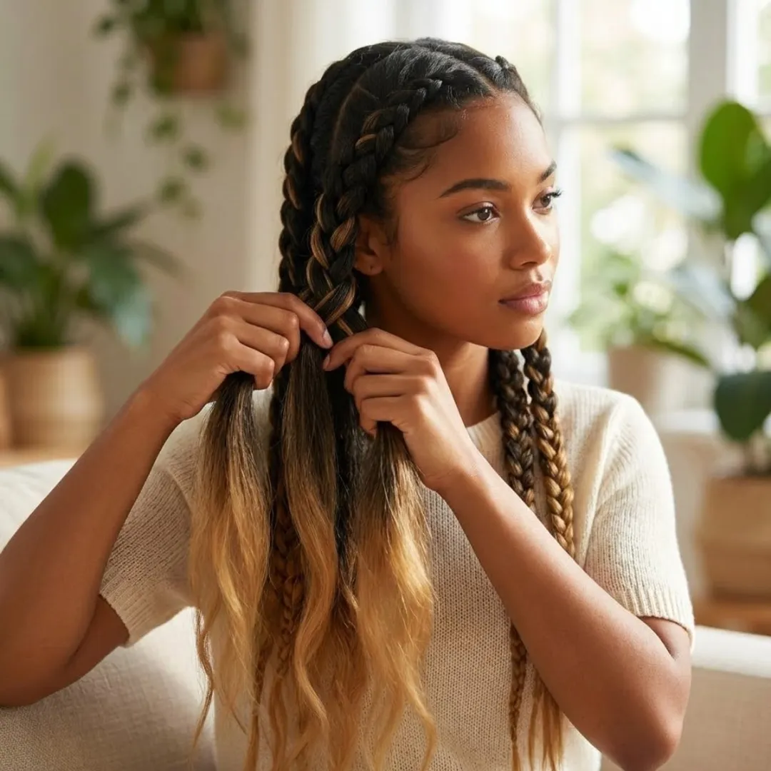 NuveX Ombre Blond Braid Haar Extensies - 6 Stuks
