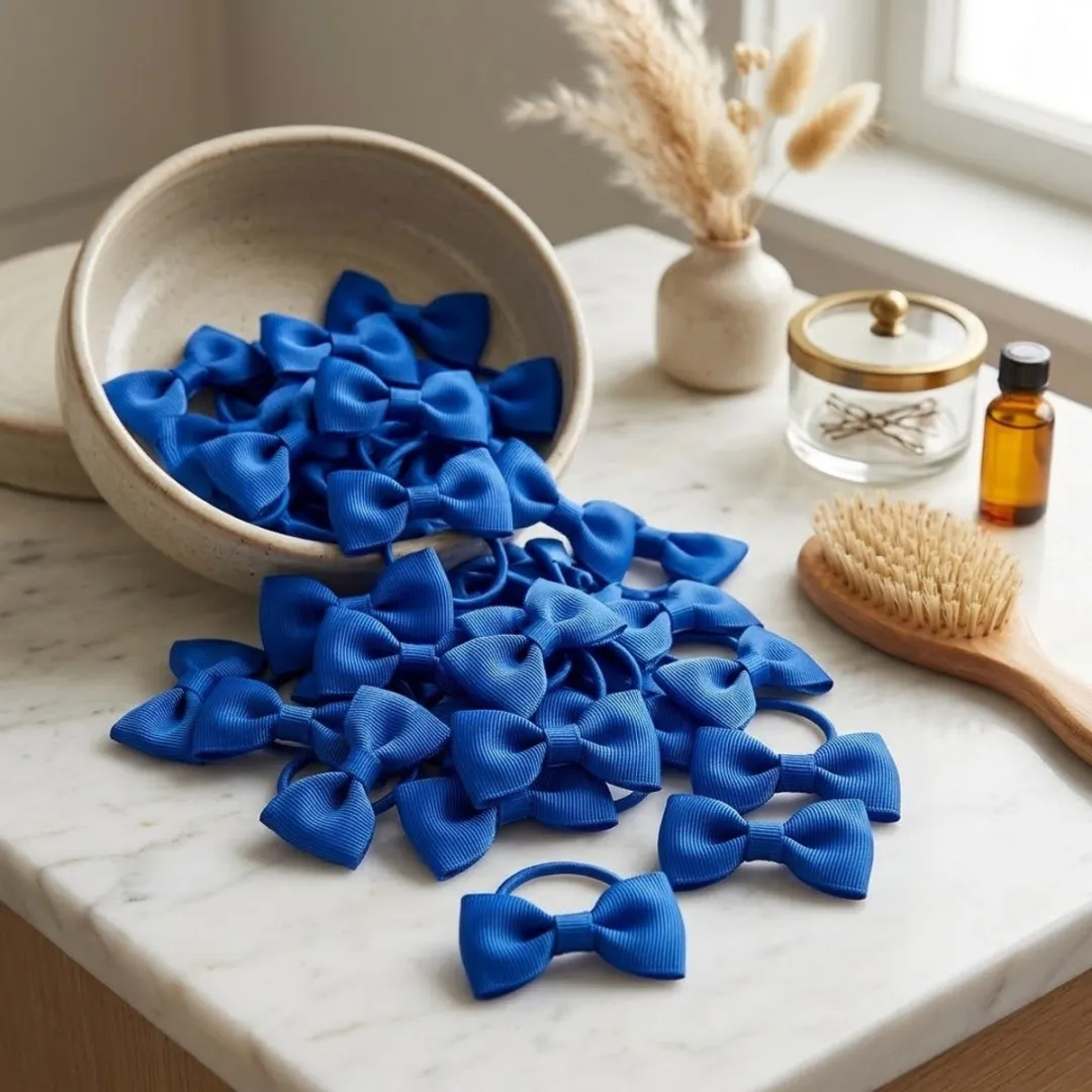Nuvex Felblauw Strikhaarbandjes - 20 Stuks