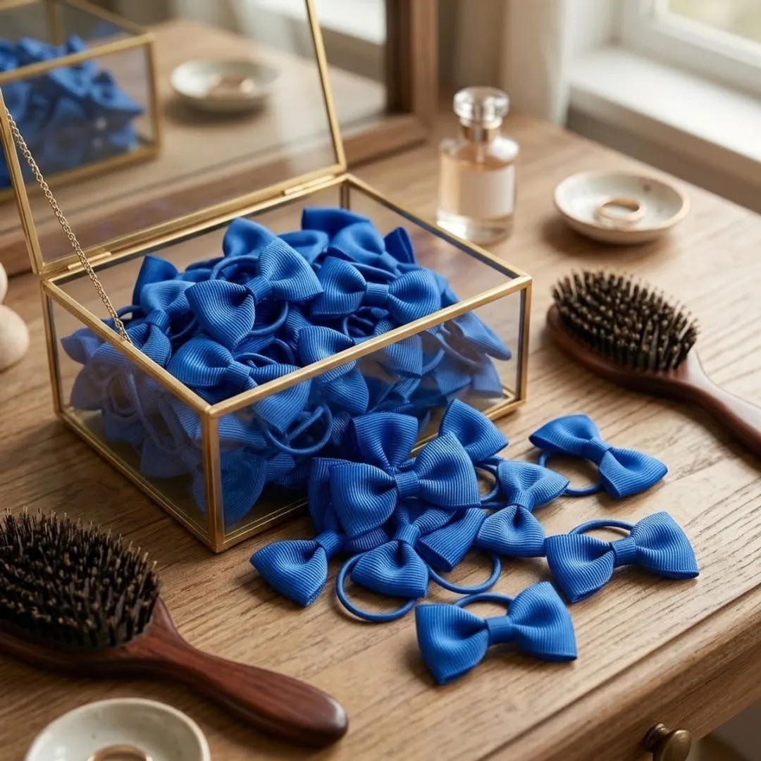 Nuvex Felblauw Strikhaarbandjes - 20 Stuks