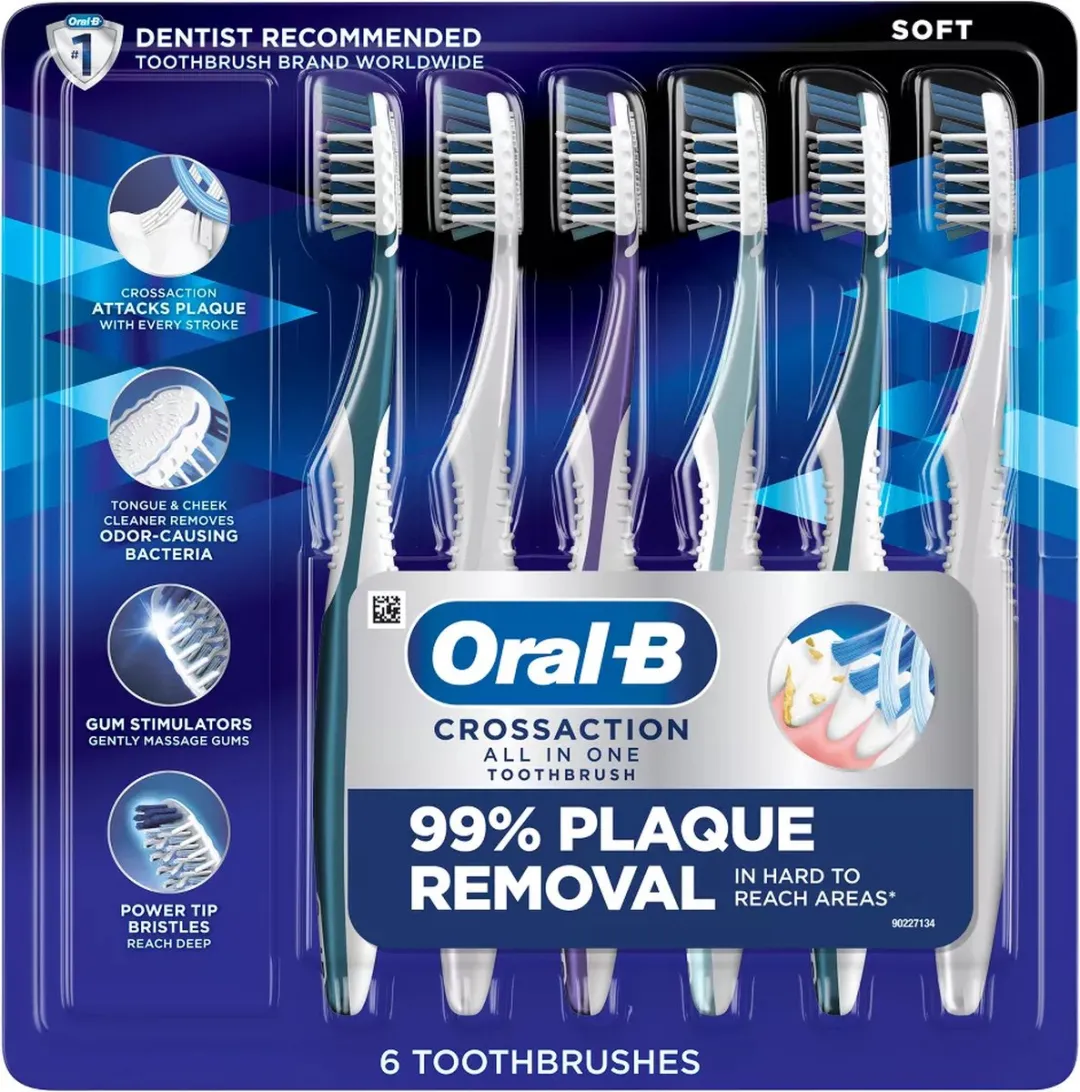 Oral-B CrossAction All In One Zachte Tandenborstels - 6 Stuks
