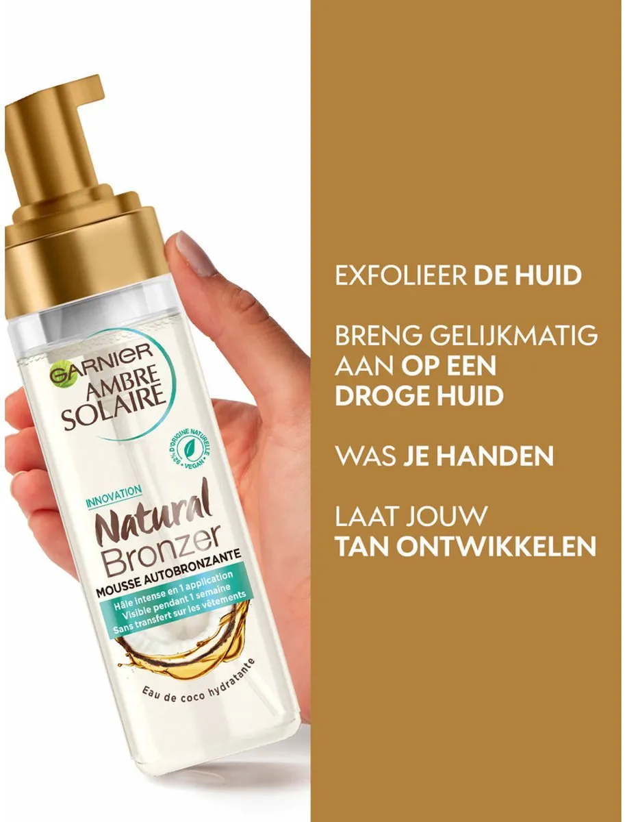 Garnier Ambre Solaire Self Tan Mousse 200ml - Medium - afbeelding 6 van 6