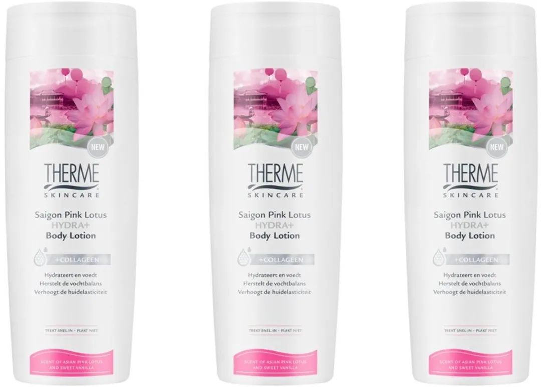 Therme Saigon Pink Lotus Hydra+ Bodylotion - 3x250ml