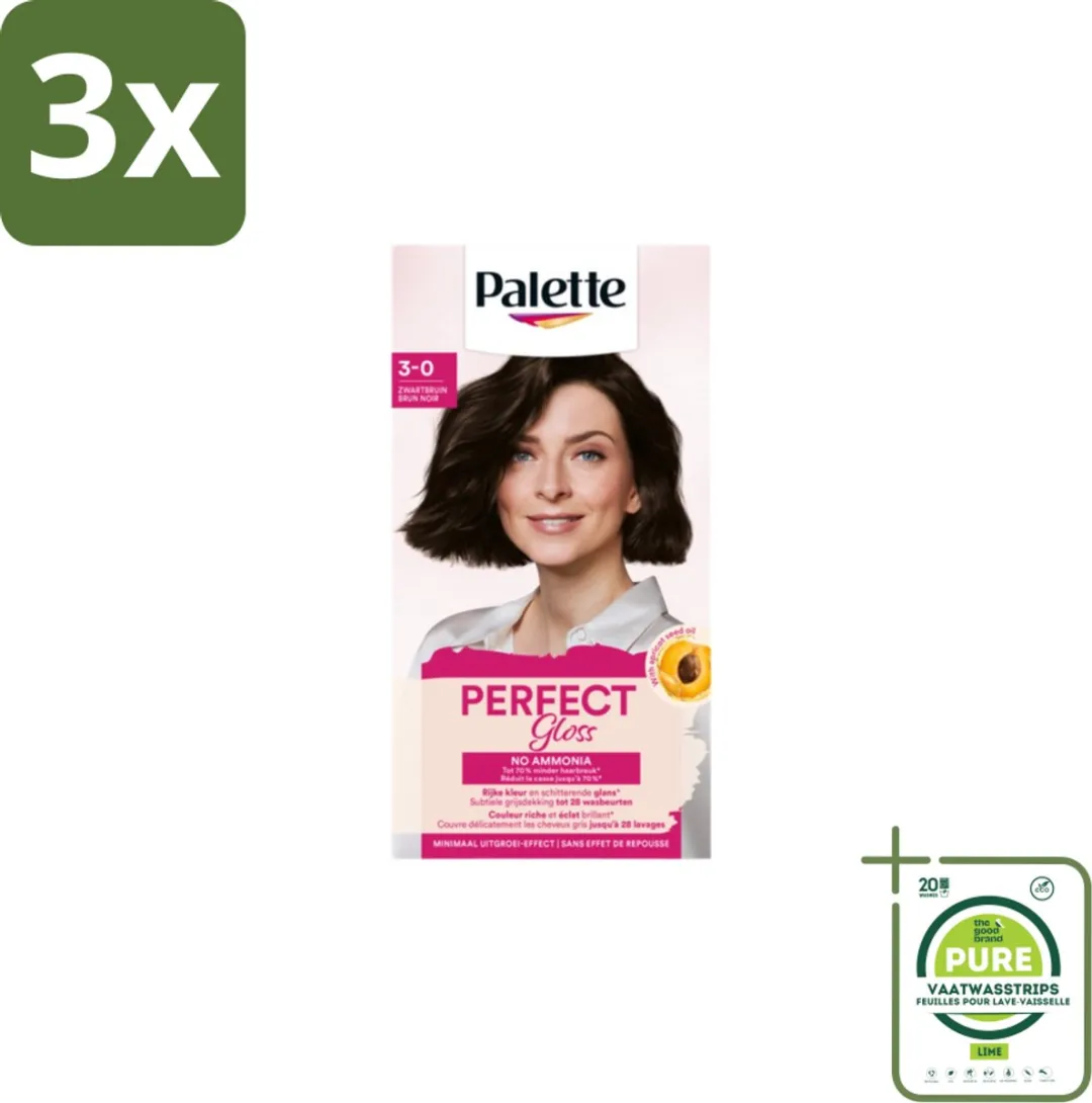 Schwarzkopf Poly Palette Perfect Gloss Haarverf 3-0 Zwartbruin - 345ml