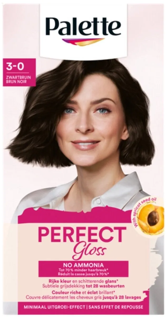 Schwarzkopf Poly Palette Perfect Gloss Haarverf 3-0 Zwartbruin - 345ml