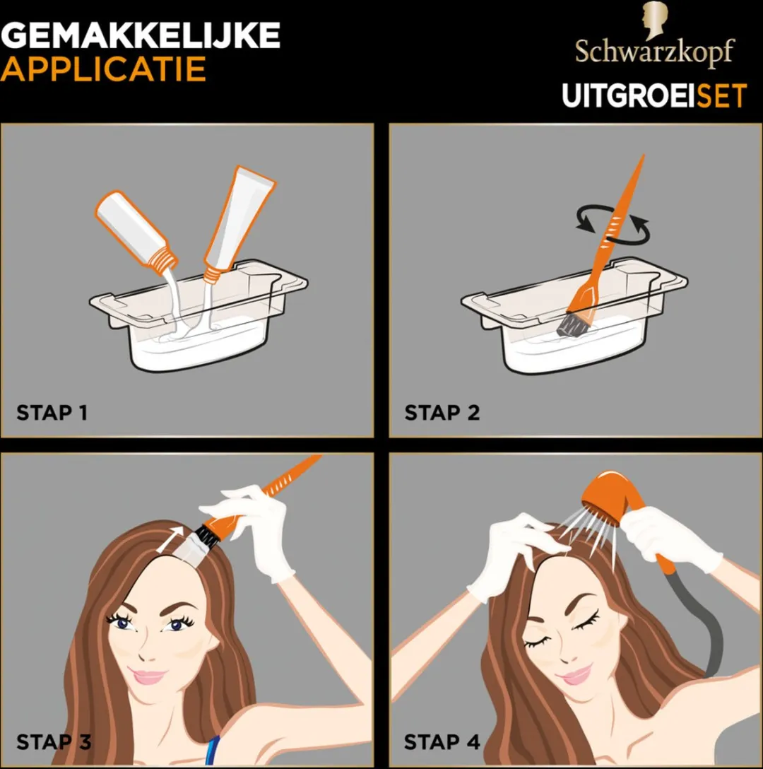 Schwarzkopf Uitgroeiset Donkerbruin R4 - 30 Stuks