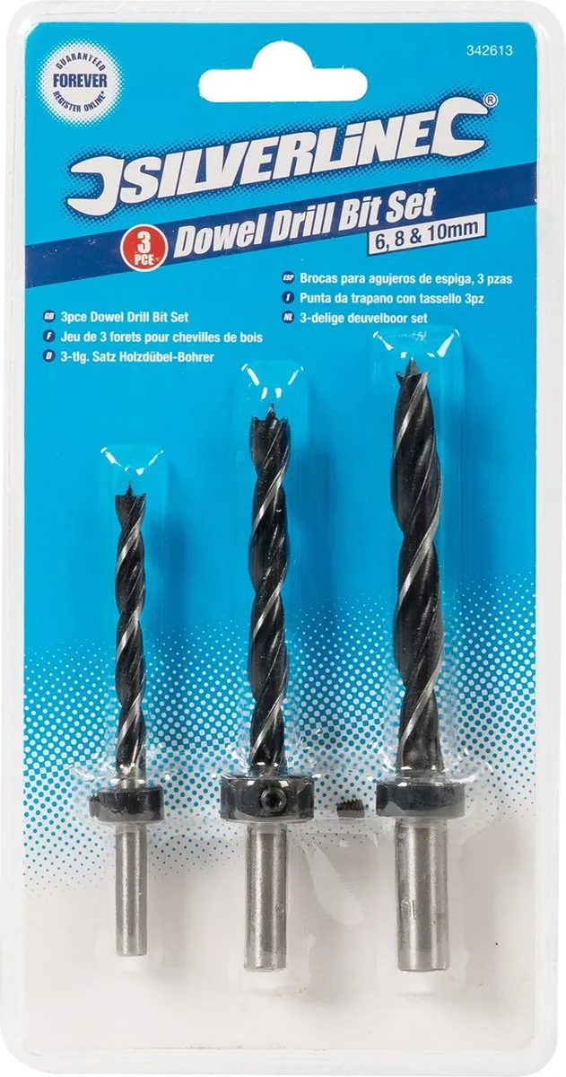 Silverline Deuvelboor Set 6/8/10mm - 3-delig