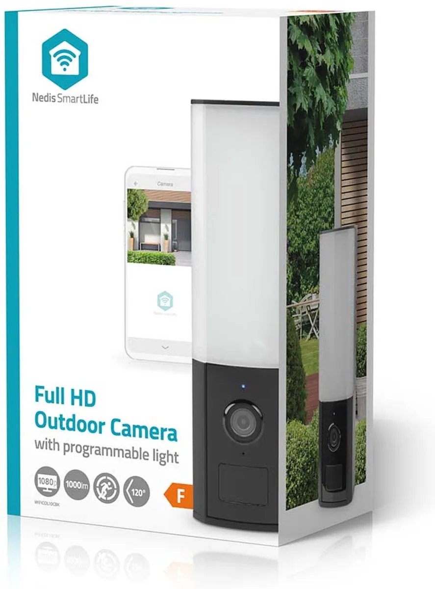Nedis SmartLife WIFICOL10CBK Buiten Camera - Full HD 1080p - IP65 - Zwart