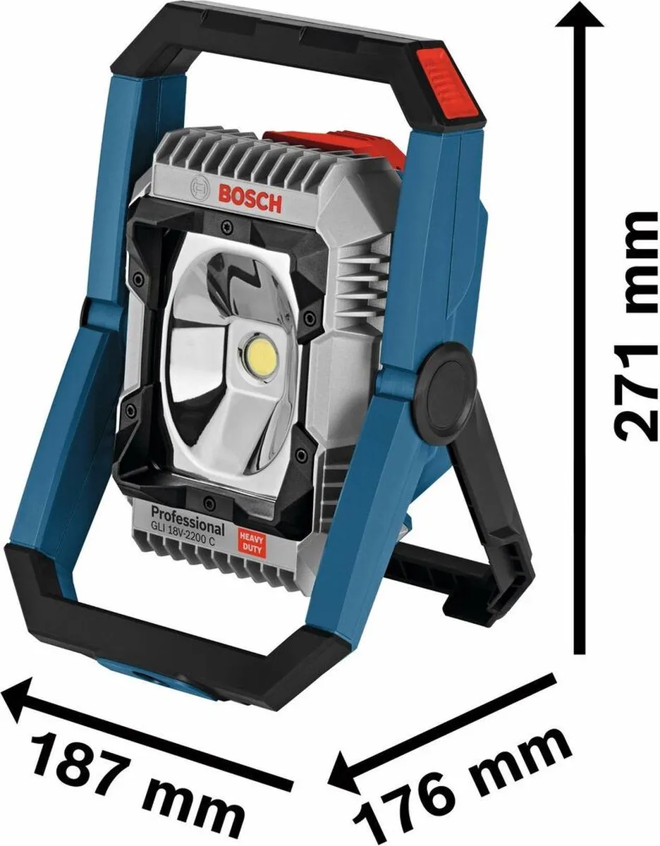 Bosch Professional GLI 18V-2200C Accu-lamp - 2200K - Zwart