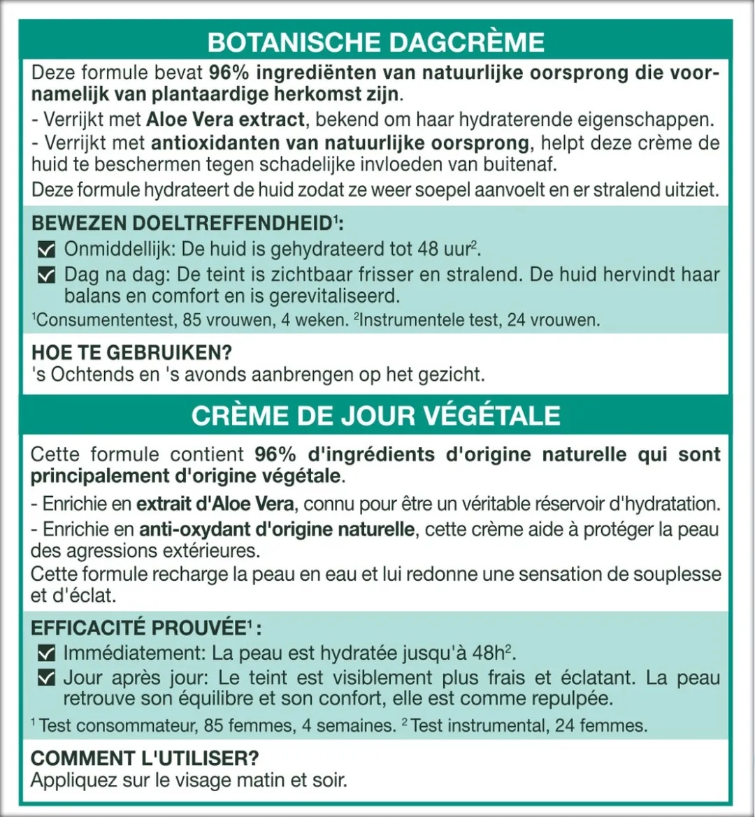 Garnier SkinActive Botanische Dagcrème Aloë Vera 100ml - 2 Stuks