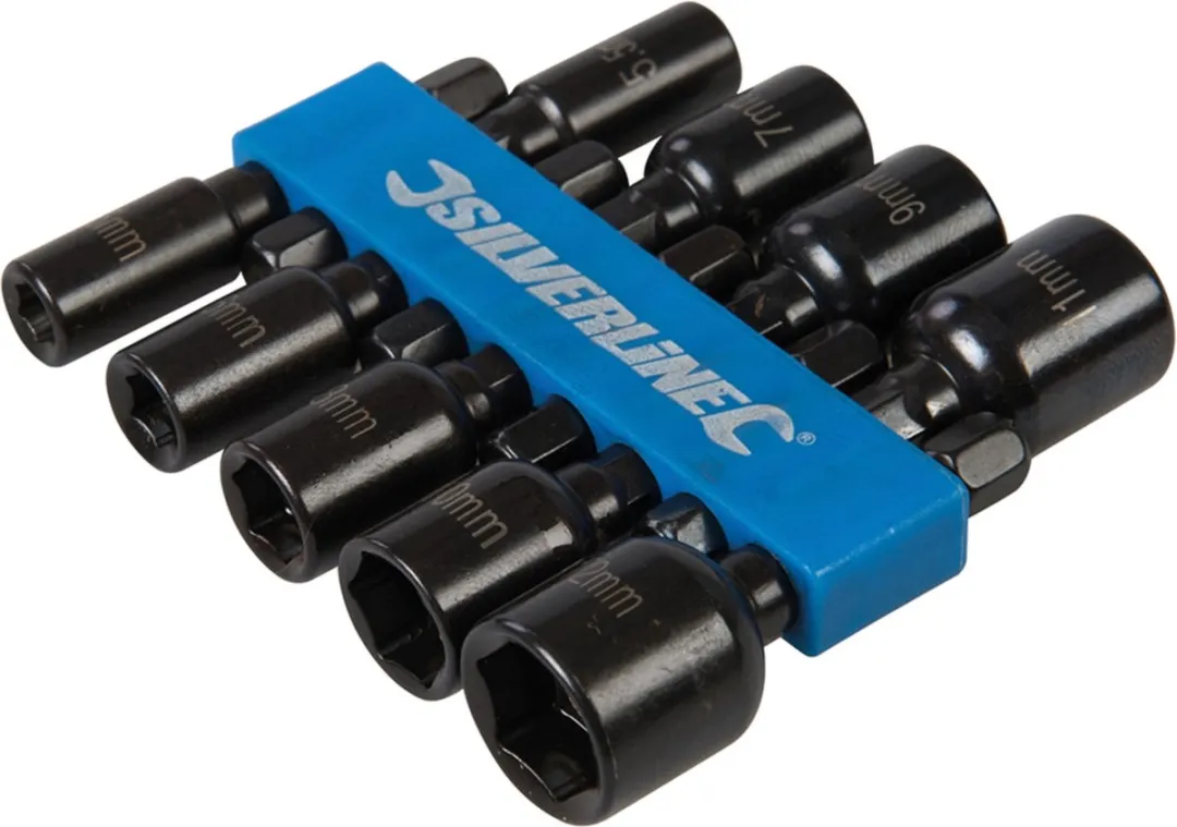 Silverline Magnetische Dopsleutelset 5-12mm - 9-delig - Chroom-vanadium Staal