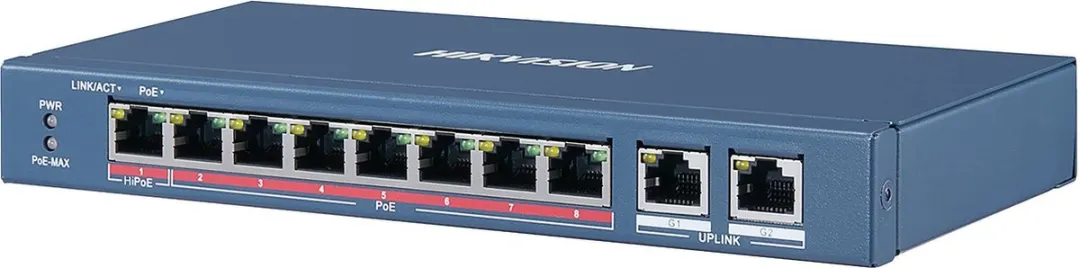 Hikvision DS-3E0310HP-E 10 Poorts Unmanaged POE Switch - Grijs