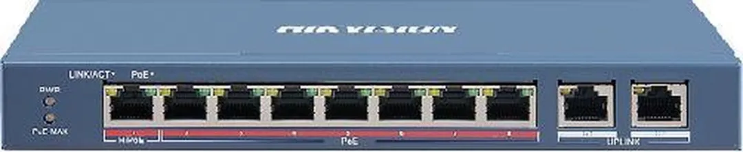 Hikvision DS-3E0310HP-E 10 Poorts Unmanaged POE Switch - Grijs