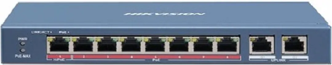 Hikvision DS-3E0310HP-E 10 Poorts Unmanaged POE Switch - Grijs