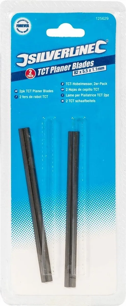 Silverline 125629 Schaafbladen 82mm - 2 Stuks - Hardmetaal