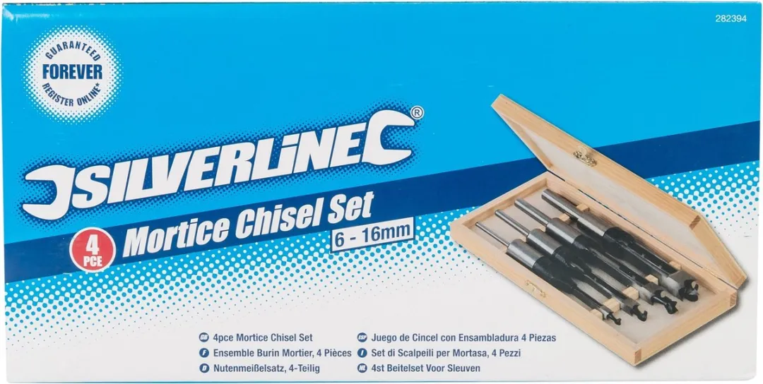 Silverline Vierkant Gatenboor Set 282394 - 4-delig Ø6-16mm