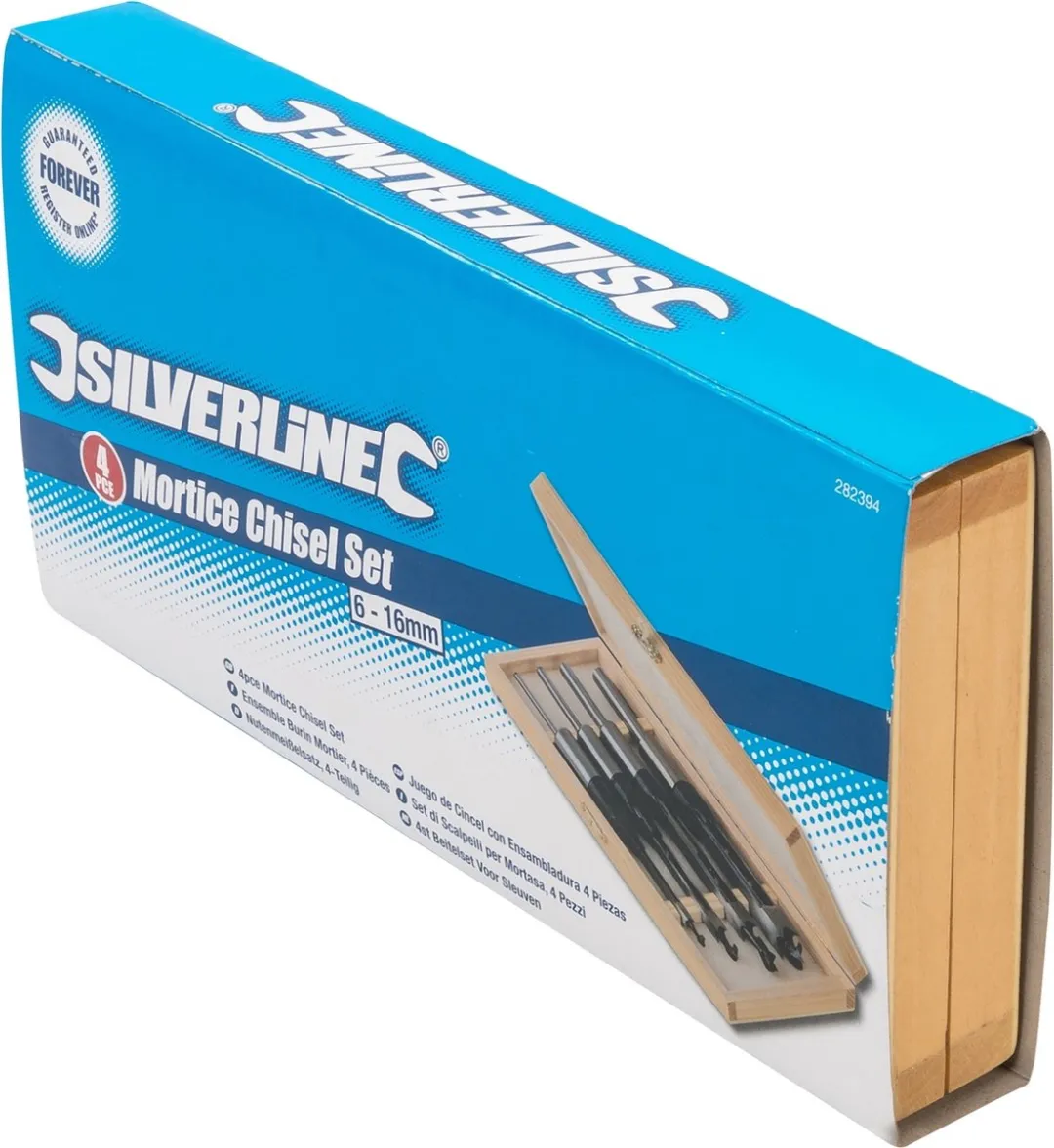 Silverline Vierkant Gatenboor Set 282394 - 4-delig Ø6-16mm