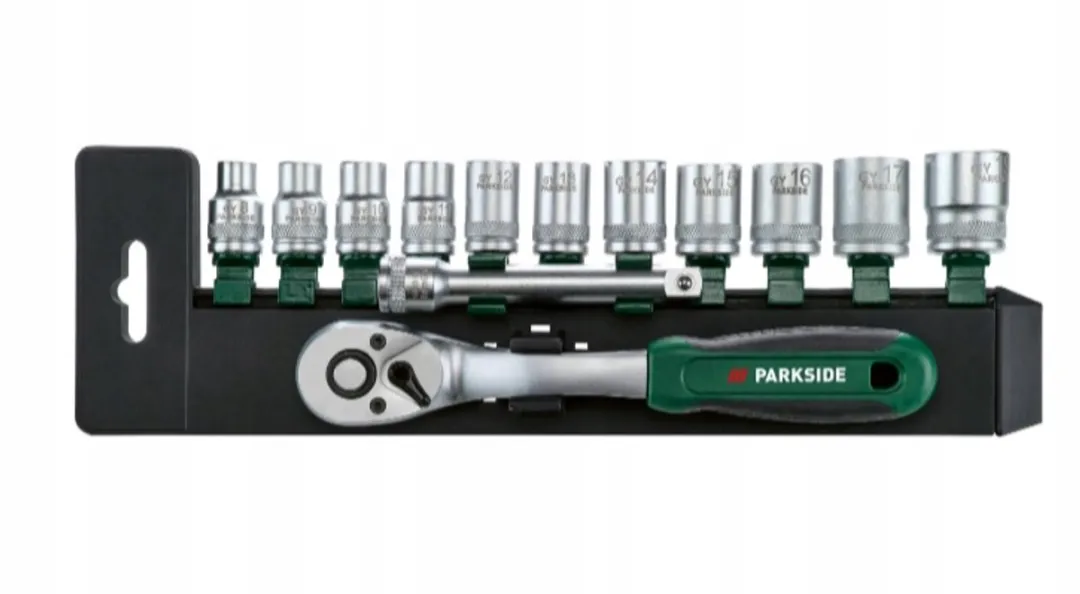 Parkside Doppenset 13-delig met ratel - 100mm verlengstuk - 8-19mm