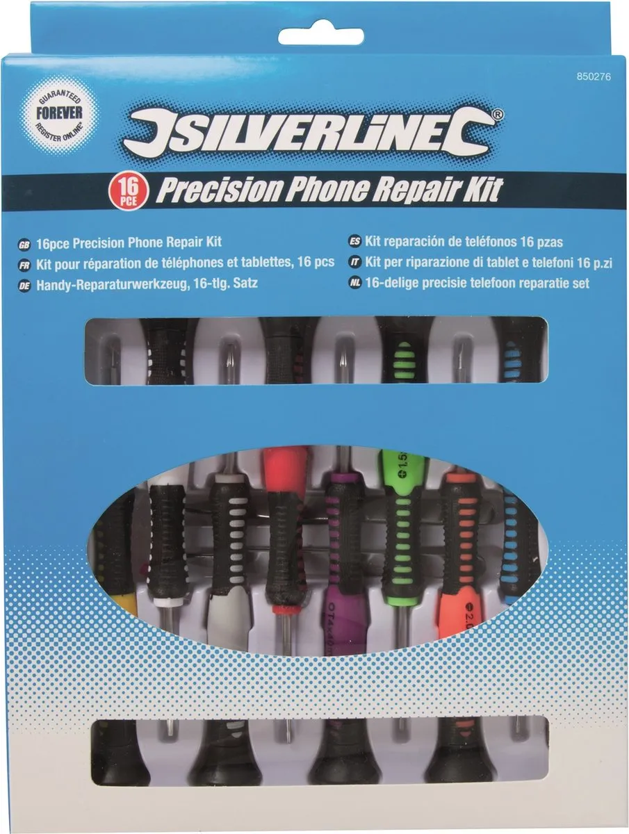 Silverline 850276 Telefoon Reparatie Set - 16 Delig