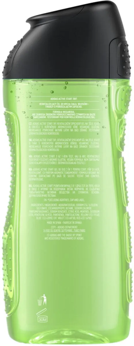 adidas Shower Gel Active Start 250ml - 5 Stuks
