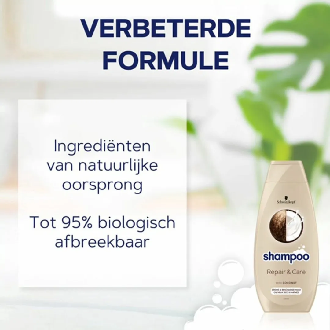 Schwarzkopf Shampoo Repair & Care 400ml - 12 Stuks