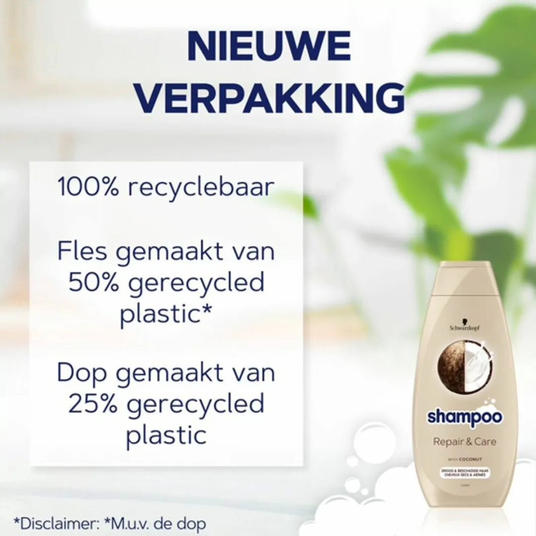 Schwarzkopf Shampoo Repair & Care 400ml - 12 Stuks