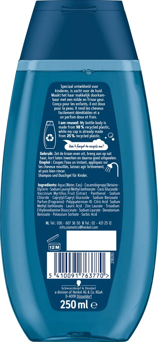 Schwarzkopf Boys Bosbes Shampoo 250ml - 5 Stuks