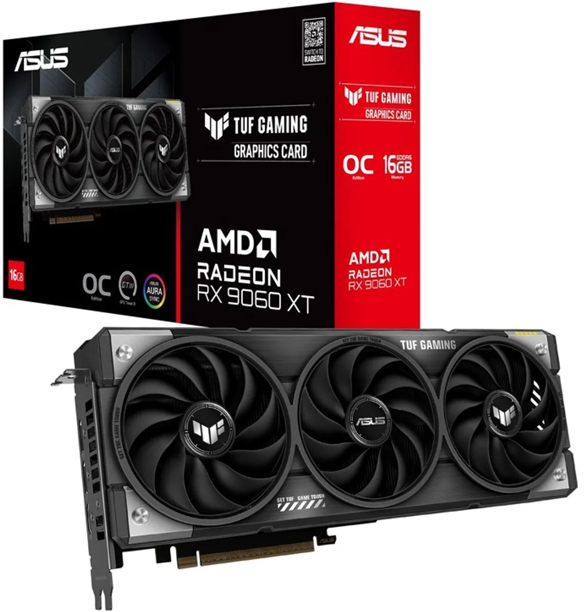 ASUS TUF Gaming Radeon RX 9060 XT OC Videokaart 16GB GDDR6 - Zwart