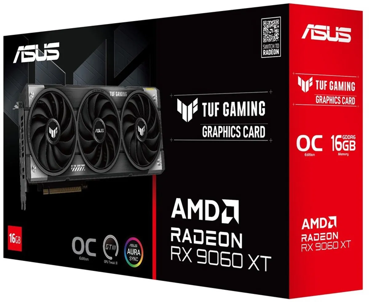 ASUS TUF Gaming Radeon RX 9060 XT OC Videokaart 16GB GDDR6 - Zwart