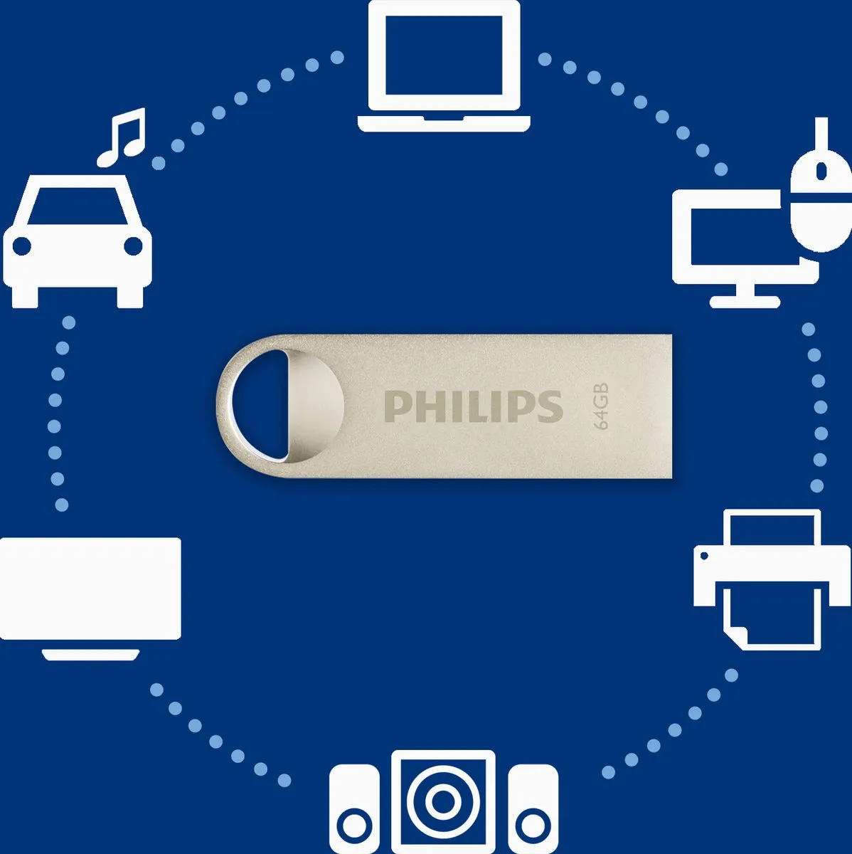 Philips USB Stick FM64FD160B 64GB - Bruin