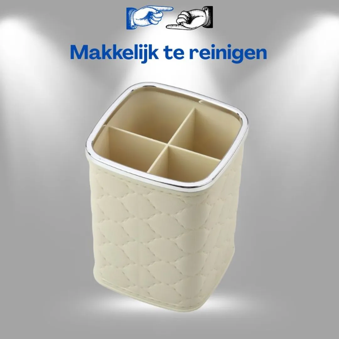 Lean Toys Make-up Organizer 12x9,5cm - 4 Vakken - Wit - afbeelding 6 van 6