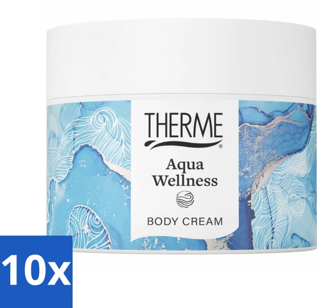 10 x Therme - Aqua Wellness - Bodycrème - Hydraterend - Verzorgend - 225gr - Bodycrème - Hydraterende Crème - Wellness Crème - Oceaan Geur - Citrus Geur