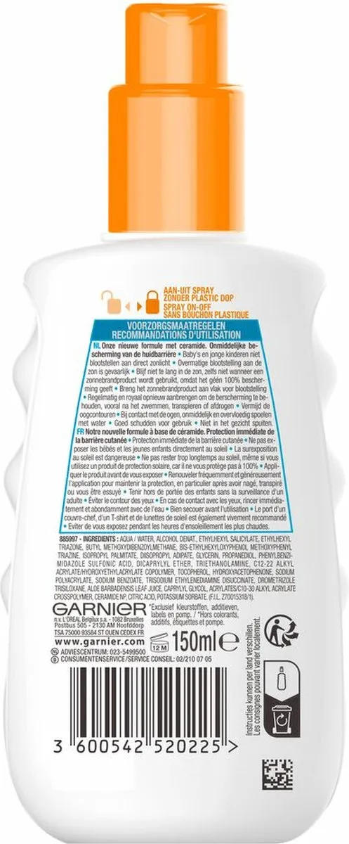 Garnier Ambre Solaire Kids Ceramide Protect Zonnebrandspray SPF 50+ 150ml - 6 Stuks