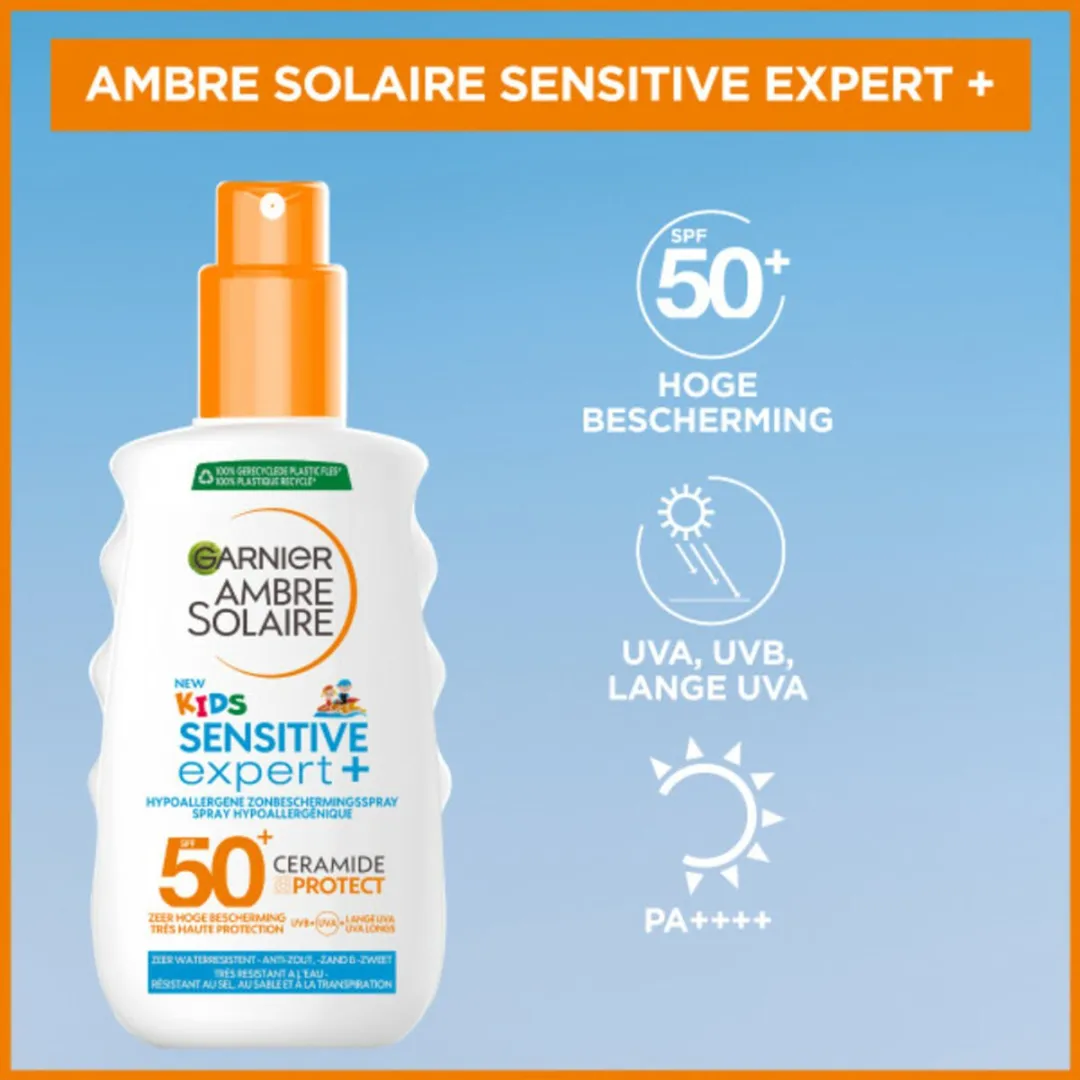 Garnier Ambre Solaire Kids Ceramide Protect Zonnebrandspray SPF 50+ 150ml - 6 Stuks
