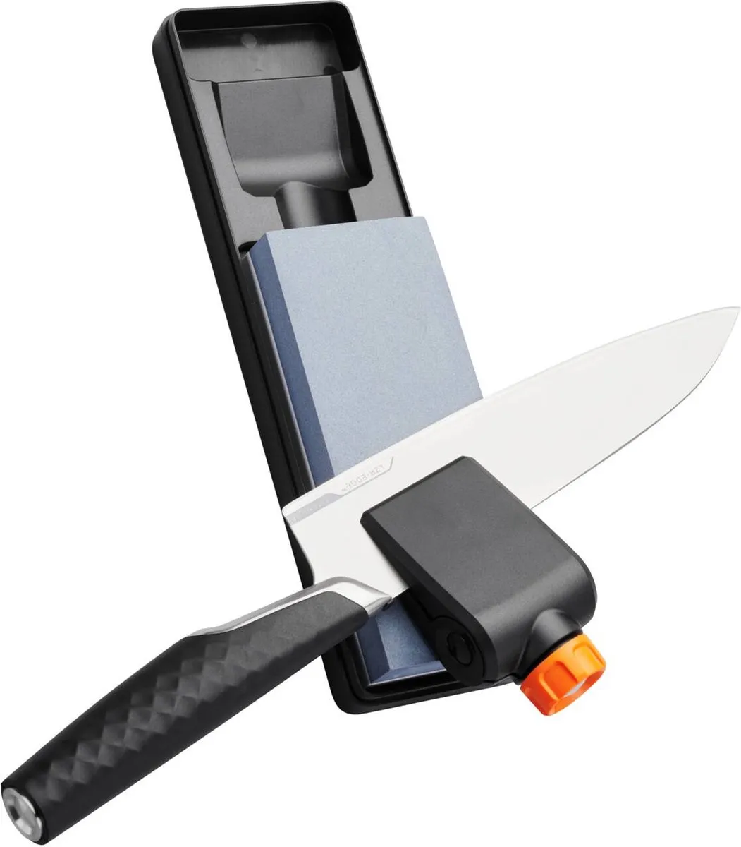 Fiskars 1058937 Messenslijper Set - Wetsteen Premium met Polijstleer