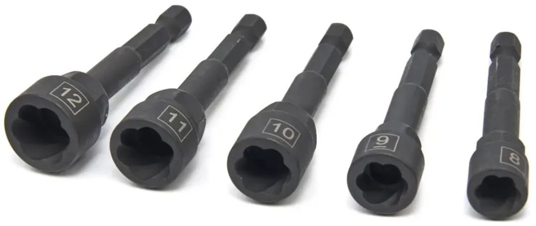 HBM Machines Schroef en Tappen Extractor Set 5-delig - Zwart