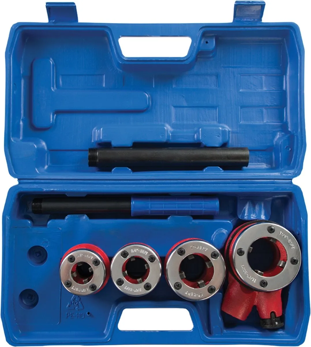 Silverline Pijpdraad Snijder Set 5-delig Ø13-32mm - gietijzeren matrijskoppen