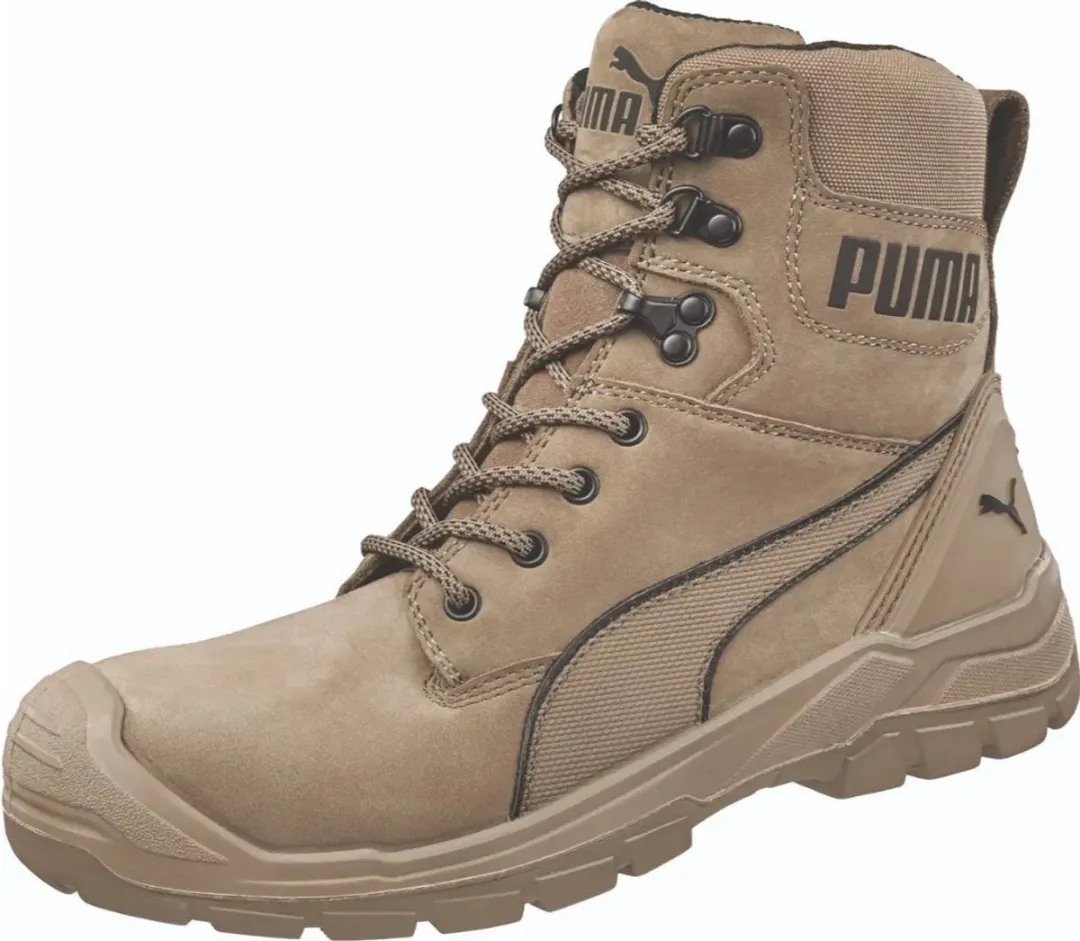 PUMA Conquest Stone Hoog S3 Veiligheidsschoen - Beige 41
