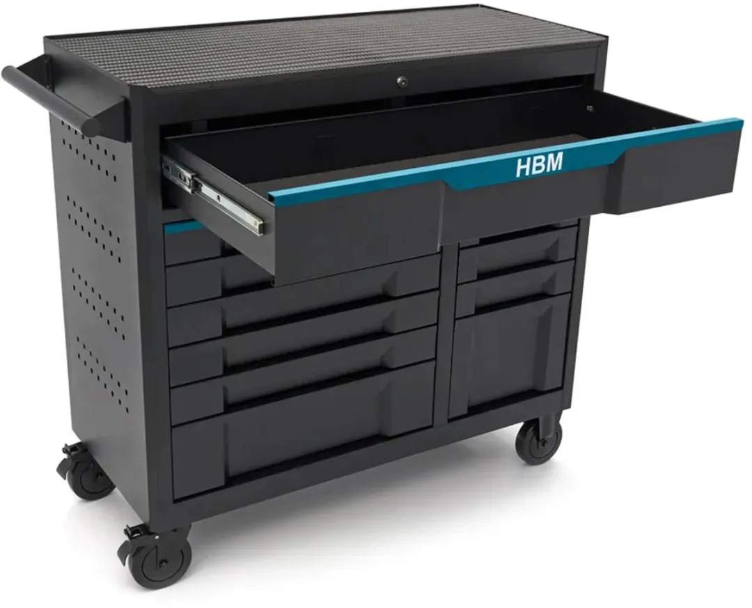 HBM Gereedschapswagen 12 Lades 106cm - Zwart/Blauw
