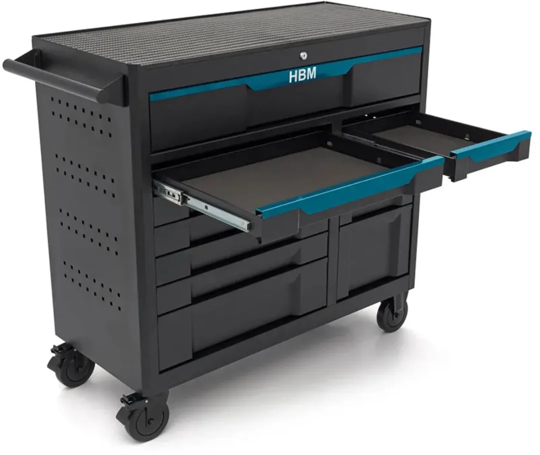 HBM Gereedschapswagen 12 Lades 106cm - Zwart/Blauw