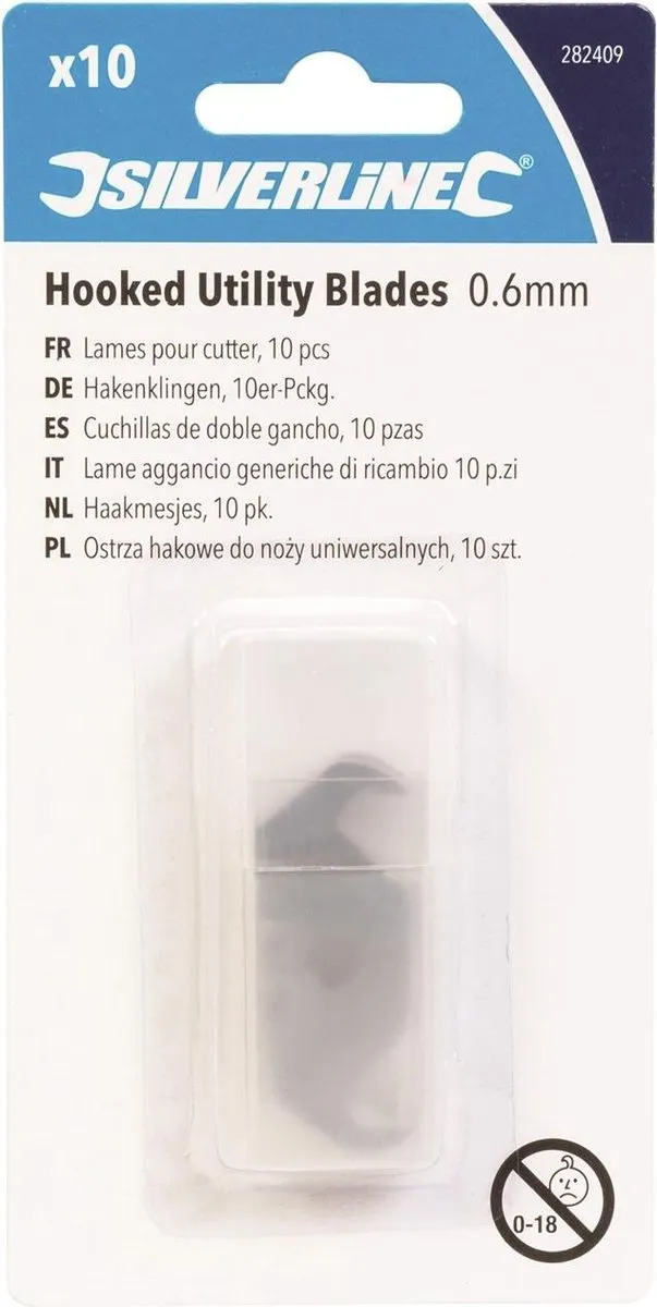 Silverline Haakmesjes 0.6mm - 10 Stuks - Gehard Staal - afbeelding 6 van 6