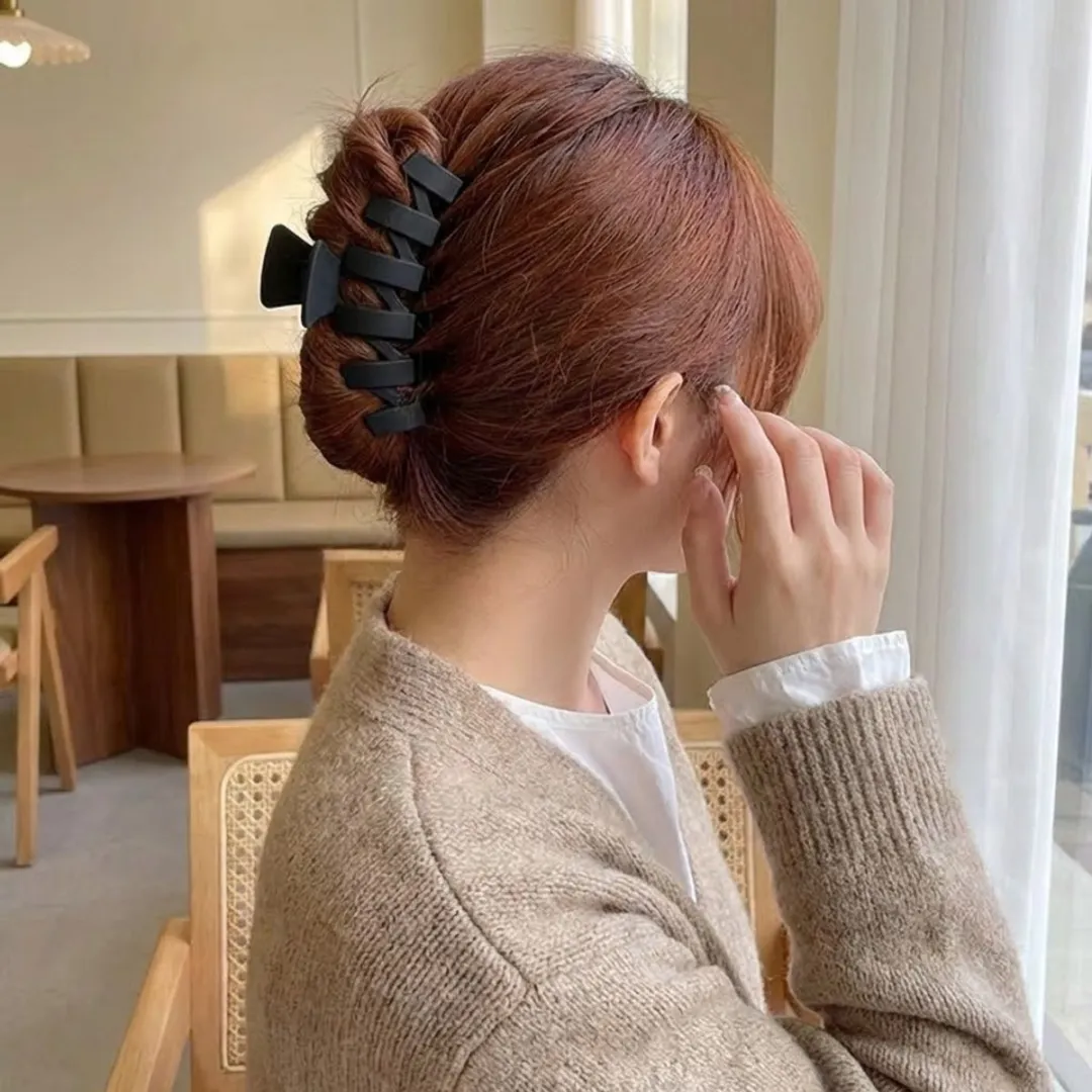 NuveX Haarclip Zwart - Kunststof Mat Effect