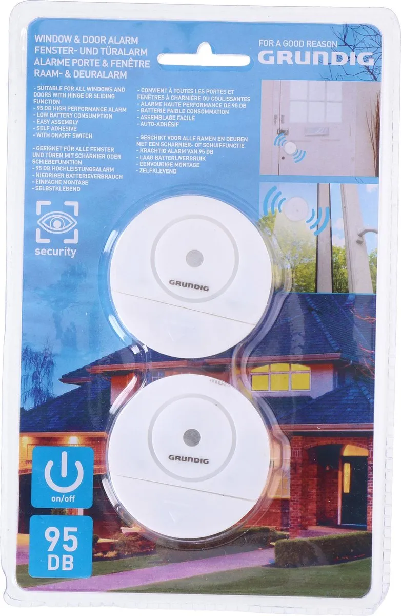 Grundig Raam- en Deuralarm 90dB - 2 Stuks - Wit