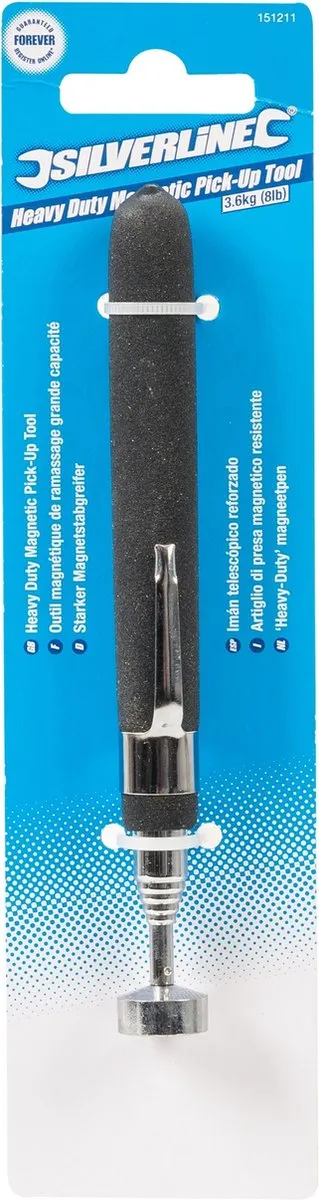 Silverline Telescopische Magneetpen - 3,6 kg - 130-590 mm - Zwart