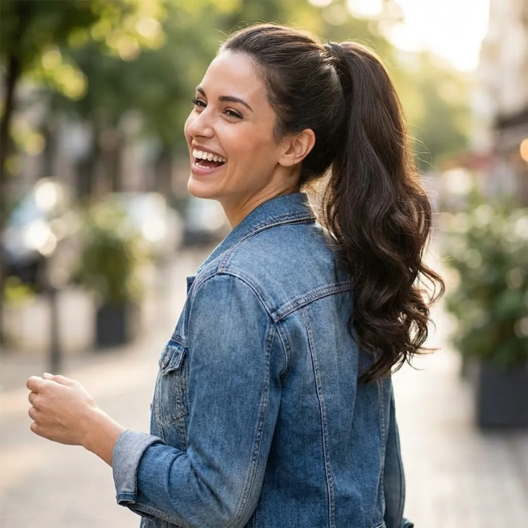 NuveX Haar Extensie Ponytail - Bruin/Zwart