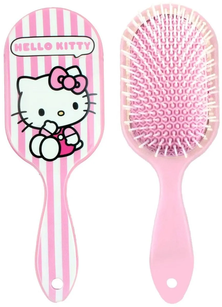 Hello Kitty Stripes Haarborstel 20cm - Antiek Roos