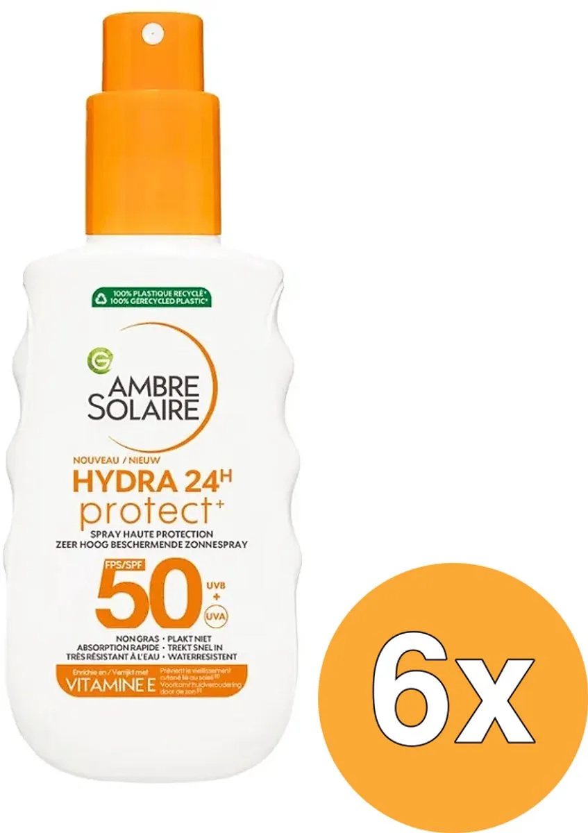 Garnier Ambre Solaire Hydra 24 Protect Zonnebrandspray SPF 50 - 6x150ml