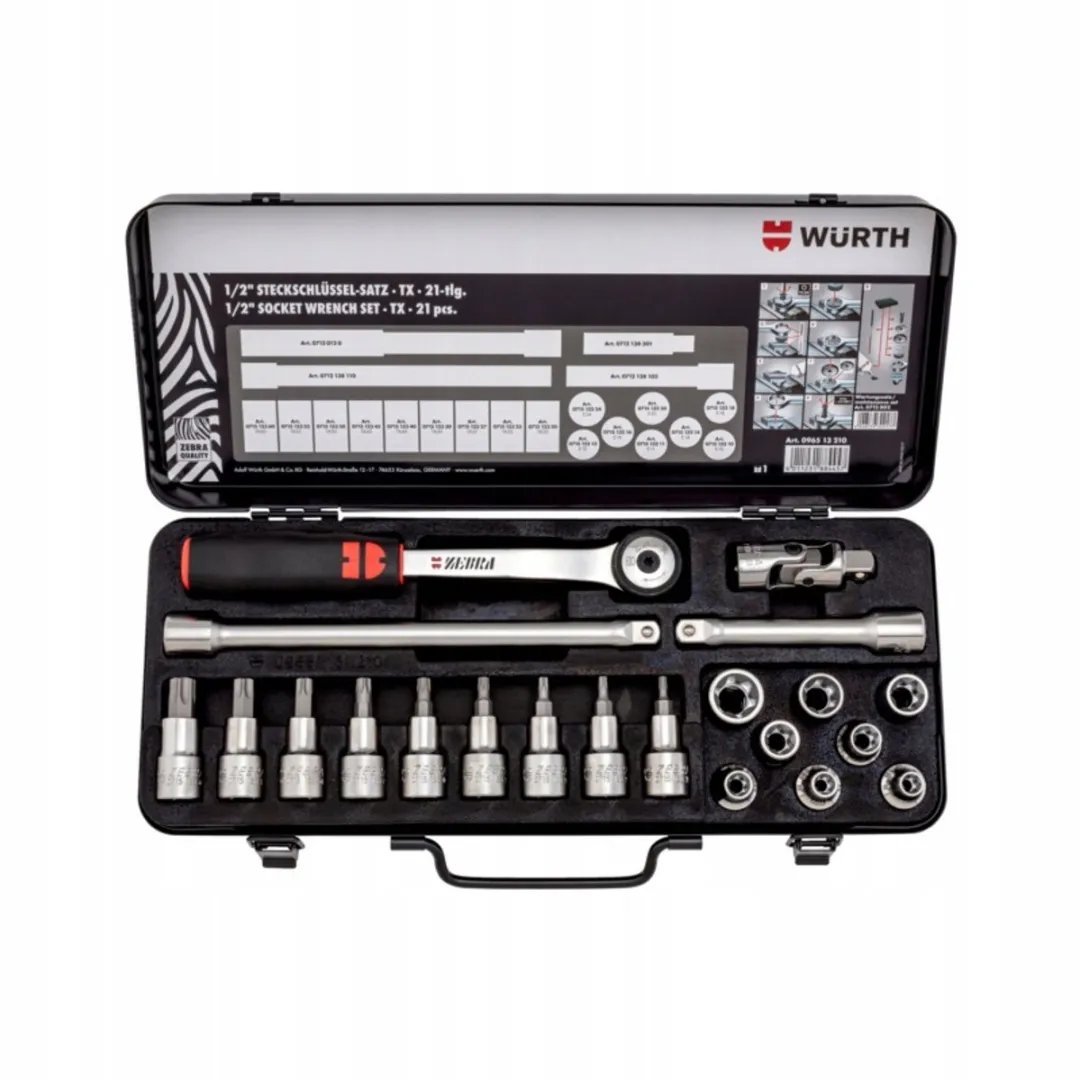 Würth TX Dopsleutel Set 21-delig 1/2"