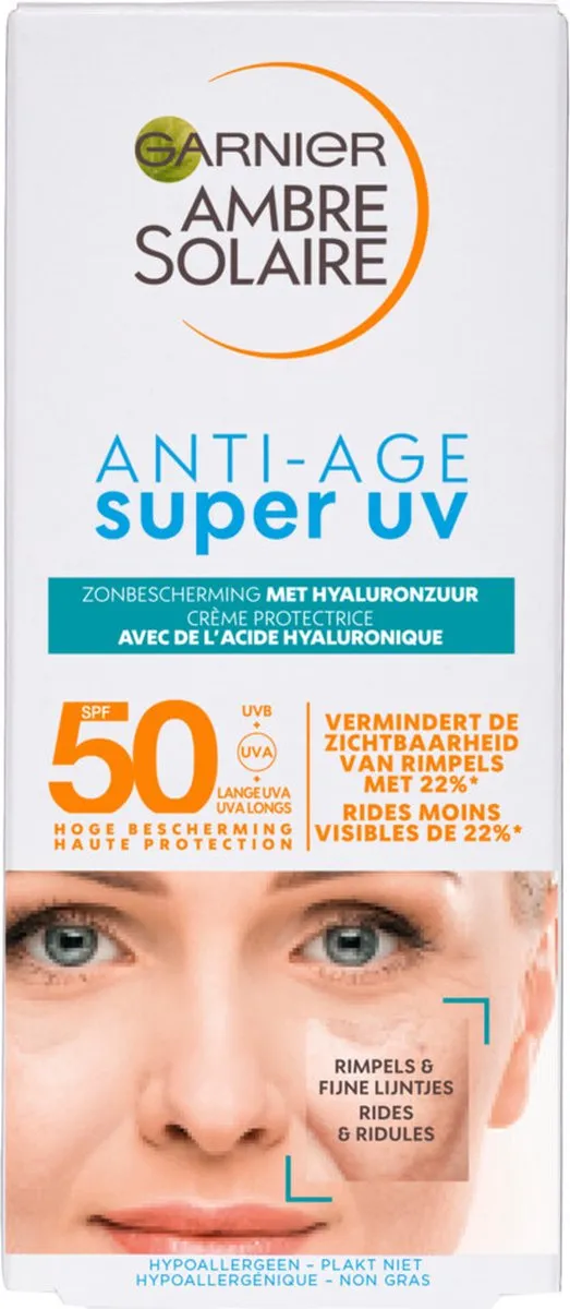 Garnier Ambre Solaire Sensitive Expert+ Anti Age SPF 50 Zonnebrandcrème 6x50ml