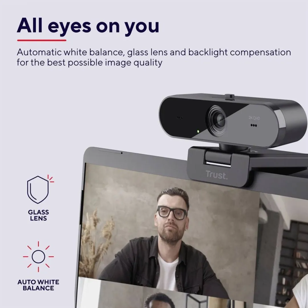 Trust Taxon 24733 Webcam - 2560x1440 - Zwart - afbeelding 6 van 6